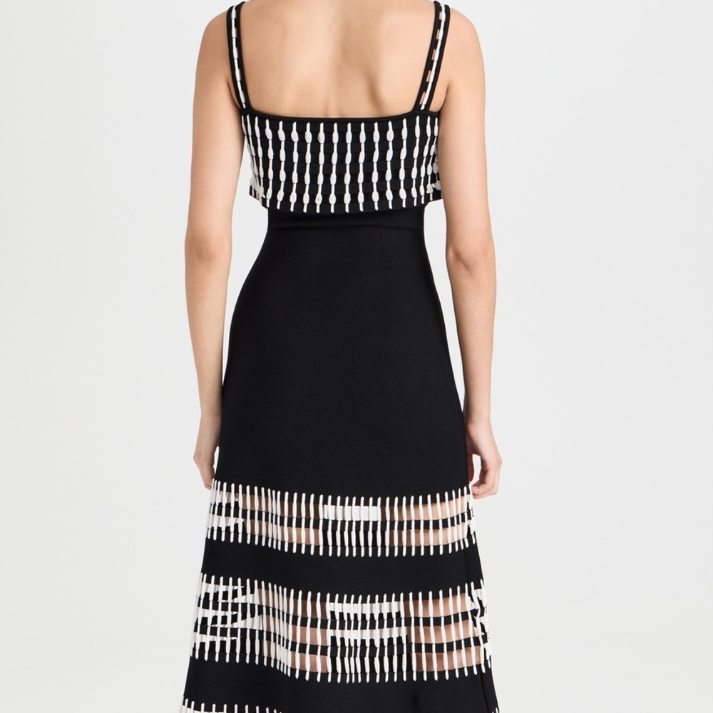 Alexis Black and White Patterned Midi Dress - Picture 2 of 10